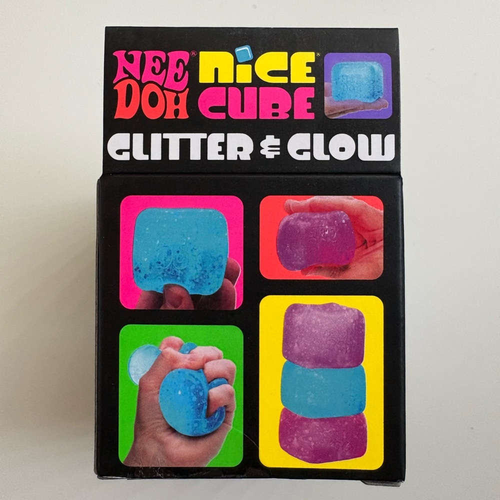 NeeDoh Nice Cube Glitter & Glow- Blue - Picture 3 of 3